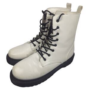 Seven Dials Womens Tamika Lace-up White Boot Combat Size 11